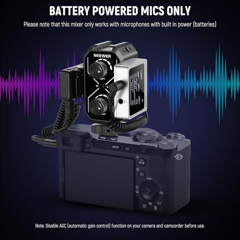 NEEWER CM28 PRO نظام ميكروفون لاسلكي Lavalier Lapel مع علبة شحن + MM01 محول ميكروفون ثنائي القناة لخلاط الصوت، إلغاء الضوضاء 9 ساعات ميكروفون متوافق مع iPhone iPad Android Camera PC in Saudi Arabia