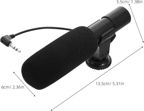 Professional Interview Microphone for Filmmaking Lightweight External Mic Compatible with DSLR Camera Camcorder Phone for Vlogging Live Streaming Recording in Saudi Arabia