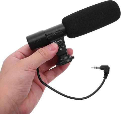Professional Interview Microphone for Filmmaking Lightweight External Mic Compatible with DSLR Camera Camcorder Phone for Vlogging Live Streaming Recording in Saudi Arabia