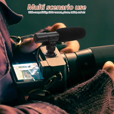 Professional Interview Microphone for Filmmaking Lightweight External Mic Compatible with DSLR Camera Camcorder Phone for Vlogging Live Streaming Recording in Saudi Arabia
