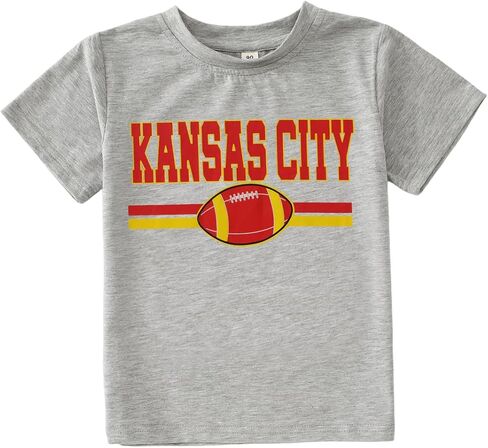 MODNTOGA Toddler Girl Boy Game Day Football Graphic Shirt Sundays Rugby Print T-Shirt Kids Sports Fans Short Sleeve Tee Tops in Saudi Arabia