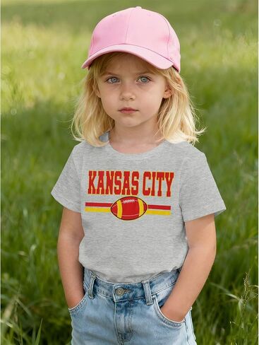 MODNTOGA Toddler Girl Boy Game Day Football Graphic Shirt Sundays Rugby Print T-Shirt Kids Sports Fans Short Sleeve Tee Tops in Saudi Arabia