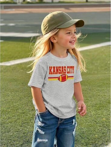 MODNTOGA Toddler Girl Boy Game Day Football Graphic Shirt Sundays Rugby Print T-Shirt Kids Sports Fans Short Sleeve Tee Tops in Saudi Arabia