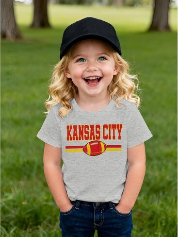 MODNTOGA Toddler Girl Boy Game Day Football Graphic Shirt Sundays Rugby Print T-Shirt Kids Sports Fans Short Sleeve Tee Tops in Saudi Arabia
