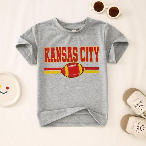 MODNTOGA Toddler Girl Boy Game Day Football Graphic Shirt Sundays Rugby Print T-Shirt Kids Sports Fans Short Sleeve Tee Tops in Saudi Arabia
