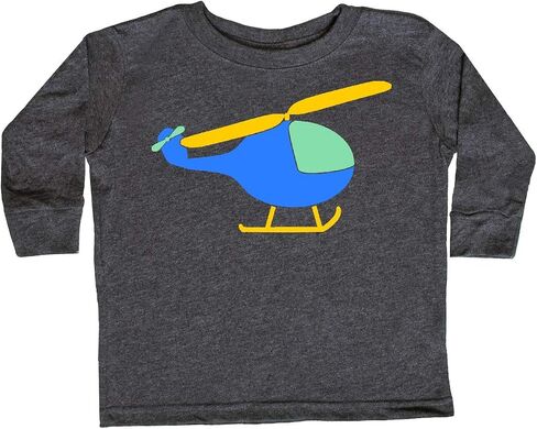 inktastic Blue Helicopter Toddler Long Sleeve T-Shirt in Saudi Arabia