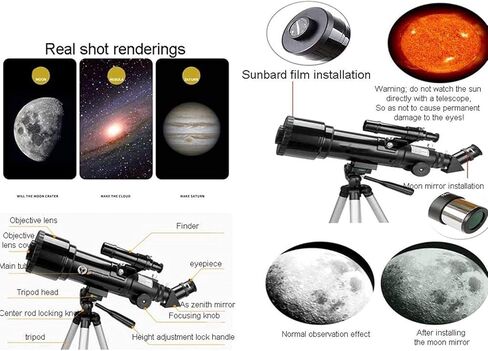 Telescopes for Adults Astronomy, High Power Monoculars Astronomical Telescope,Entry-Level Telescope,70mm Aperture 400mm Astronomical Refractor Telescope in Saudi Arabia