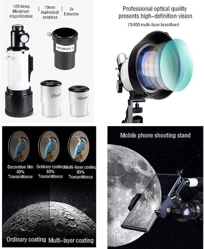 Telescopes for Adults Astronomy, High Power Refractor Telescope,Telescope for KidsBeginners,70mm Aperture 400mm Astronomical Telescope,Travel Telescope for Adult with Backpack in Saudi Arabia