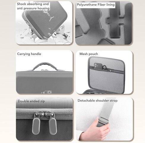 Dpofirs RS 4 حقيبة حمل صغيرة، حقيبة حمل صلبة حقيبة تخزين محمولة حقيبة كتف للسفر لمثبت RS4 Mini Gimbal وملحقاته in Kuwait