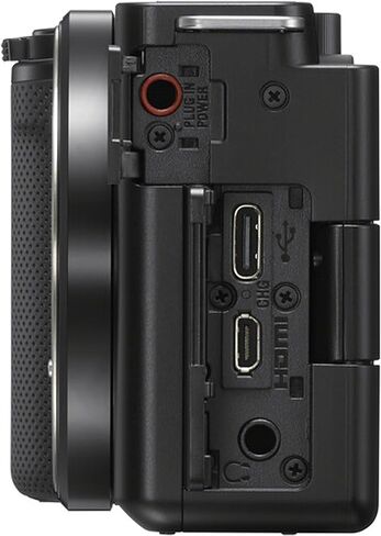Sony ZV-E10 Mirrorless Camera with 16-50mm Lens + 128GB Extreme Memory, Wireless Lavalier Microphones, LED Light, AUX Lenses, Filters, Case, Tripod, and More (40pc Bundle) (Renewed) in Saudi Arabia
