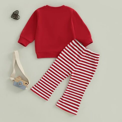 طفلة عيد الميلاد Olutfit شجرة التطريز Crewneck البلوز بلايز مخطط السراويل مجموعة طفل الخريف الشتاء الملابس in Kuwait