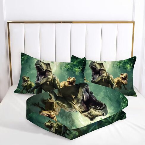 Dino Bedding Set Queen Size for Boys Dino Comforter for Kids 3 Pieces Dinosaur Comforter Set for Home Decor in Saudi Arabia