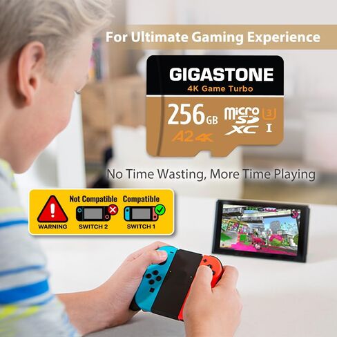 【Switch 2】 GIGASTONE 512GB microSD Express, MicroSDXC Express Memory Card SD 7.1 Speed up to R/W 880/650MB/s Compatible with Nintendo-Switch 2, Professional Camera, A1 V30 U3, with SD Adapter in Saudi Arabia