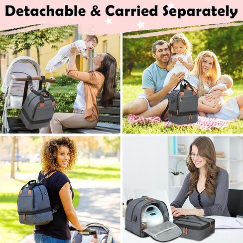 حقيبة مضخة الثدي لـ Spectra S1/S2 - حقيبة مضخة Spectra مع كيس ثلج وبساط مقاوم للماء، حقيبة محمولة لتبريد حليب الثدي للعمل والسفر والاستخدام العائلي، رمادي غامق in Kuwait