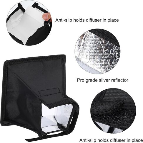 Flash Diffuser Light Softbox, 2 Pack Foldable Speedlight Softboxs with Storage Pouch 8" Octagon Softbox + 7"X6" Compatible with Yongnuo and Nikons Speedlight in Saudi Arabia