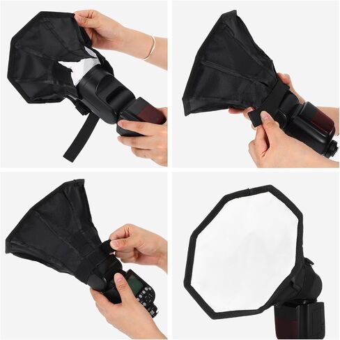 Flash Diffuser Light Softbox, 2 Pack Foldable Speedlight Softboxs with Storage Pouch 8" Octagon Softbox + 7"X6" Compatible with Yongnuo and Nikons Speedlight in Saudi Arabia