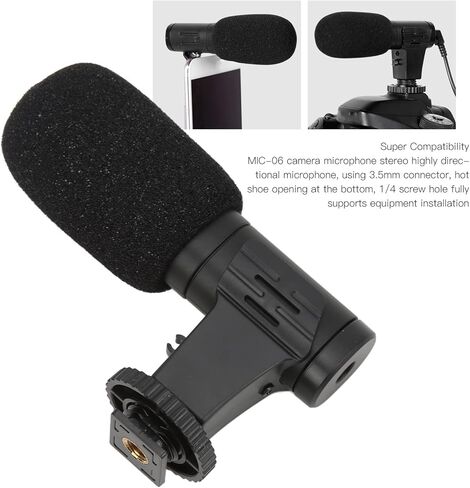 YUYTE Video Record Mini Mic Compact Microphone for Camera Phone with Windproof Sponge 3.5mm Plug Noise Reduction Live Streaming Vlog in Saudi Arabia