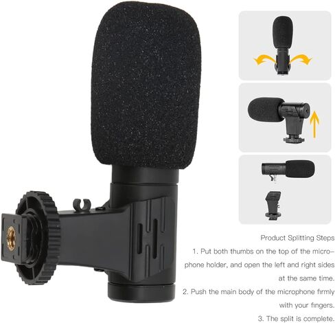 YUYTE Video Record Mini Mic Compact Microphone for Camera Phone with Windproof Sponge 3.5mm Plug Noise Reduction Live Streaming Vlog in Saudi Arabia