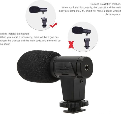 YUYTE Video Record Mini Mic Compact Microphone for Camera Phone with Windproof Sponge 3.5mm Plug Noise Reduction Live Streaming Vlog in Saudi Arabia