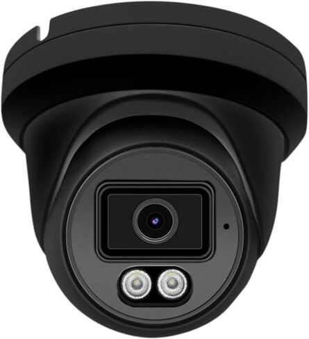 كاميرا 4K / 8MP Starvis Sensor IP PoE Turret Dome مع ميكروفون مدمج، رؤية ليلية ذكية مزدوجة الألوان 100FT؛ مقاومة للطقس IP67 داخلي/خارجي، زاوية واسعة 110 درجة عدسة 2.8 مم، NDAA (أسود) in Saudi Arabia