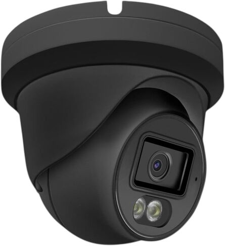 كاميرا 4K / 8MP Starvis Sensor IP PoE Turret Dome مع ميكروفون مدمج، رؤية ليلية ذكية مزدوجة الألوان 100FT؛ مقاومة للطقس IP67 داخلي/خارجي، زاوية واسعة 110 درجة عدسة 2.8 مم، NDAA (أسود) in Saudi Arabia