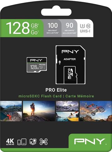 بطاقة ذاكرة فلاش PNY 256GB PRO Elite™ فئة 10 U3 V30 A2 microSDXC مكونة من عبوتين - قراءة تصل إلى 100 ميجابايت/ثانية، كتابة ما يصل إلى 90 ميجابايت/ثانية، 4K UHD، Full HD، UHS-I، أداء احترافي، هواتف ذكية، كاميرات الحركة in Saudi Arabia