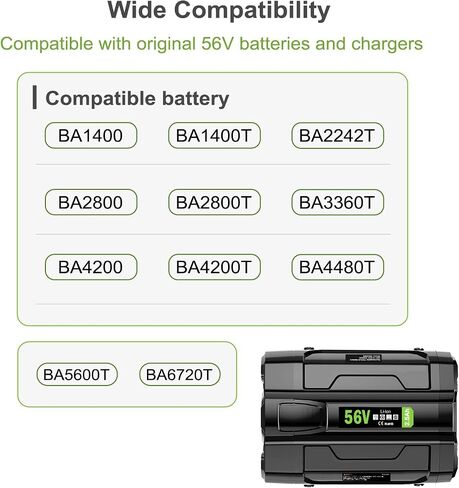 بطارية بديلة لبطارية EGO 56V، 4.0Ah BA2242T in Kuwait
