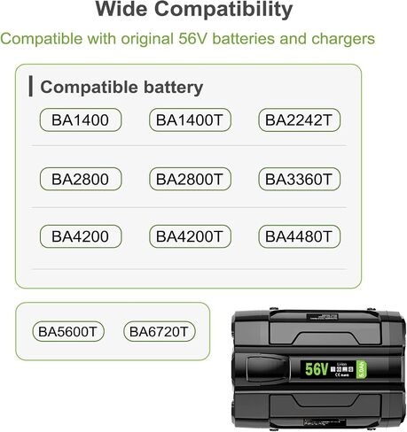 بطارية بديلة لبطارية EGO 56V، 4.0Ah BA2242T in Kuwait