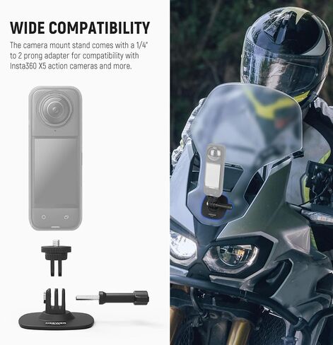 NEEWER Flexible Helmet Mount with Extension Pole Compatible with Insta 360 GoPro DJI, Adhesive Action Camera Holder Base Adapter for POV Video Recording Live Streaming, for 1/4" Accessories, AC060 in Saudi Arabia