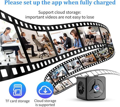 كاميرا مخفية صغيرة، كاميرا تجسس واي فاي، كاميرا مدمجة بدقة 2K HD بوقت استعداد طويل مع كاميرا مربية، كاميرا أمان مخفية لاسلكية داخلية مع تحكم متنقل لمراقبة المنزل in Kuwait