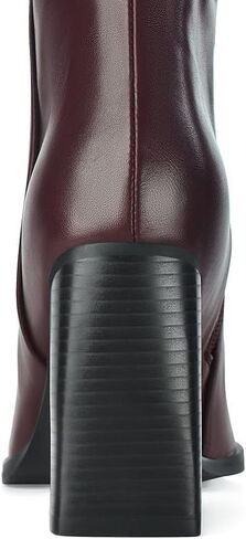 Knee High Boots Women Square Toe Chunky Heel Tall Boots Comfortable Side Zipper Dress Heeled Boots in Saudi Arabia