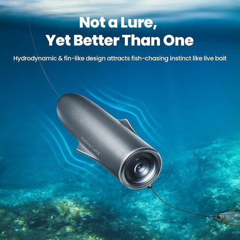 كاميرا صيد الأسماك CamX، كاميرا Lure Action HD 1080P و136 درجة زاوية واسعة للغاية، 656FT ROV مقاومة للماء/استشعار الحركة/تسجيل ذكي مجزأ/شحن لاسلكي/متوافق مع التطبيق in Saudi Arabia