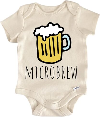 Micro Brew Beer Baby Bodysuit – Funny Infant Outfit, Unisex Cotton Baby Clothes, Short Sleeve Newborn Bodysuit in Saudi Arabia