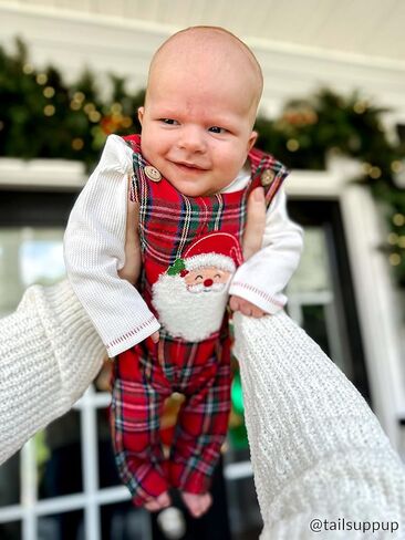 Mud Pie unisex-baby Mud Pie Santa Tartan Longall Set in Kuwait