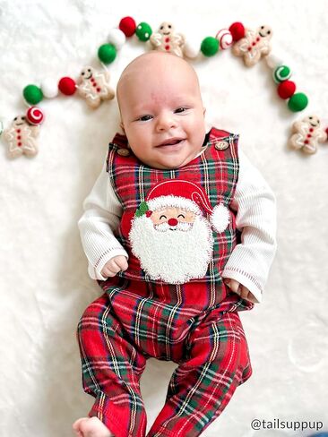 Mud Pie unisex-baby Mud Pie Santa Tartan Longall Set in Kuwait