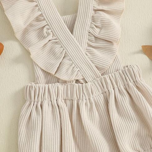 Seyurigaoka Newborn Baby Girl Football Outfit Ruffle Fly Sleeve Romper Infant Corduroy Bodysuit Game Day Clothes in Saudi Arabia