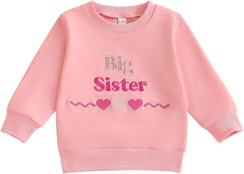 GOOCHEER Big Sister Little Brother Matching Outfit Newborn Baby Boy Long Sleeve Romper Toddler Girl Pullover Sweatshirt Top in Saudi Arabia