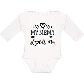 inktastic My Mema Loves Me Girls Outfit Long Sleeve Creeper in Saudi Arabia