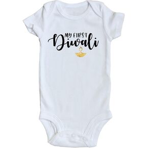 TwentyFourDoves My First Diwali Baby Bodysuit, Indian, Punjabi, Romper Gift, Hindu, Navratri in Saudi Arabia