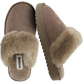 CUSHIONAIRE Hush Cozy Womens Slippers with Faux Fur Lining - Slip On Comfortable Mule House Slippers for Women Indoor and Outdoor in Kuwait