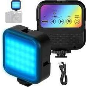 RGB Pocket Video Light – 3000K–6000K Mini LED Fill Lamp with Effects, Rechargeable 1800mAh, Portable Camera & Phone Light for YouTube, TikTok, and Vlogging in Kuwait