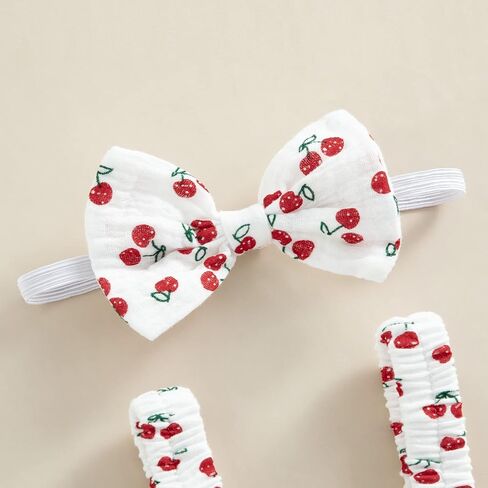 بدلة قطعة واحدة صيفية للفتيات حديثي الولادة مطبوعة من قطعة واحدة بحزام كشكش بذلة من القطن مع عصابة رأس in Kuwait