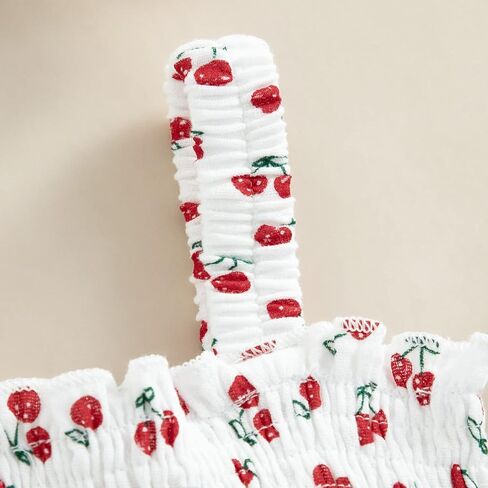 بدلة قطعة واحدة صيفية للفتيات حديثي الولادة مطبوعة من قطعة واحدة بحزام كشكش بذلة من القطن مع عصابة رأس in Kuwait