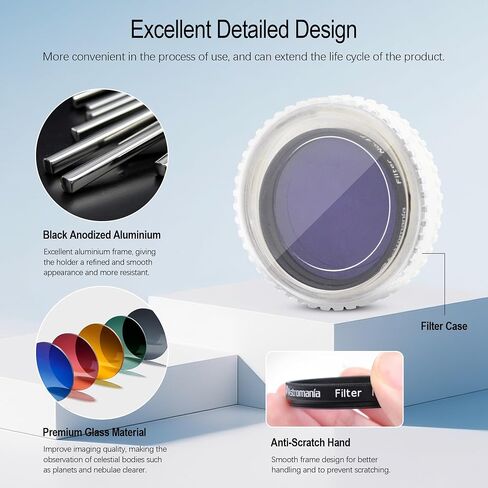 Astromania 2" Color/Planetary Filter for Telescope - #47 Dark Blue - Bundle with - 2" #21 Orange&ND96-0.6 Moon Filter in Saudi Arabia