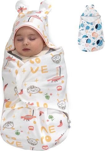 كيس نوم من 3 إلى 6 أشهر - قماط أطفال قابل للتعديل في 3 اتجاهات، نمط مجرة ​​الحلم الجميل، كيس نوم ناعم مع بطانة قطنية 100%، نسيج بوليستر 100% مسامي in Kuwait