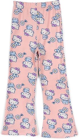 طقم تي شيرت وبنطال ضيق للفتيات من Hello Kitty مقاسات من الأطفال الصغار إلى الأطفال الكبار (4T - 14-16) in Kuwait