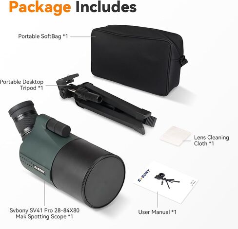 SVBONY SV41Pro MAK 28-84x80 Spotting Scope with Finderscope, for Astronomy | Target Shooting, Dual Focus, Rapid Target Acquisition,Spotting Scopes for Adults, 800mm Focal Length, Maksutov Spotter Scope in Saudi Arabia
