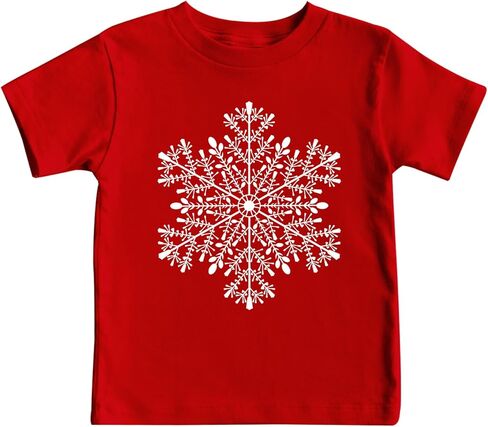Kids Christmas Shirt Xmas Snowflake Toddler Boy Girl T-Shirt Merry Christmas Crewneck Tee Tops in Saudi Arabia