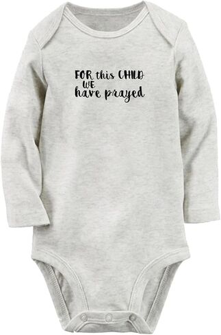 iDzn For This Child We Have Prayed Funny Rompers Newborn Baby Bodysuits Infant Jumpsuits Outfits Clothes Long Sleeves in Saudi Arabia