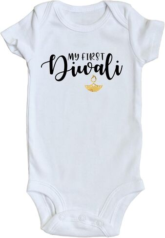 TwentyFourDoves My First Diwali Baby Bodysuit, Indian, Punjabi, Romper Gift, Hindu, Navratri in Saudi Arabia